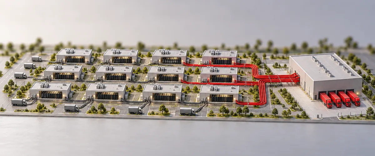 Illustration: a third of a data campus feeds one fleet, showing SpaceX compute reliance on one customer